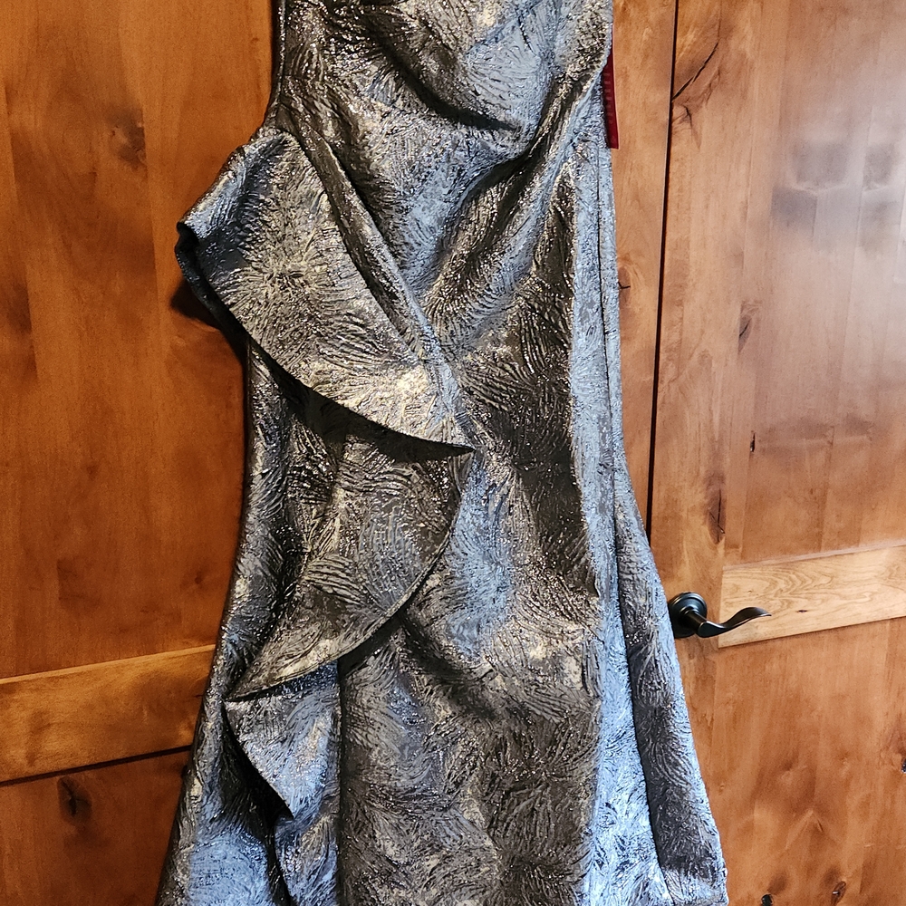 Xscape Metallic One Shoulder Dress